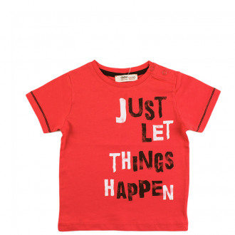 Тениска за момчета "Happen" в червено (6 мес. - 3 год.)