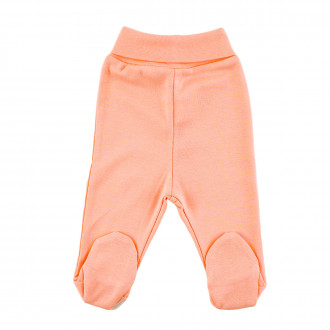 Бебешки ританки от памучен рипс в праскова (0 - 9 мес.)