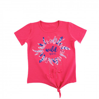 Детска тениска за момиченца в корал (3 - 7 год.) 1