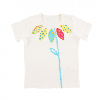Бебешка тениска за момиченца "Цвете" (6 - 24 мес.) 1