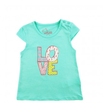 Бебешка туника за момичета в мента (3 - 24 мес.)