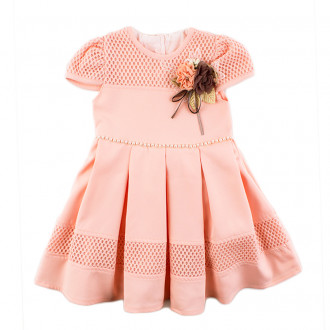 Детска празнична рокля "Люба" в праскова (1 - 4 год.) 1