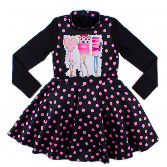 Детска рокля от неопрен "Шопинг мания" - ПОСЛЕДНА 134 см 1
