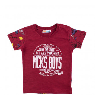 Тениска за момчета в бордо  (6 мес. - 3 год.)