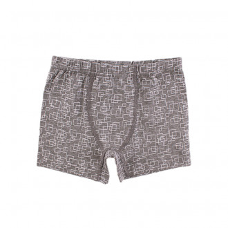 Детски боксер за момчета в сив меланж "Фигури"