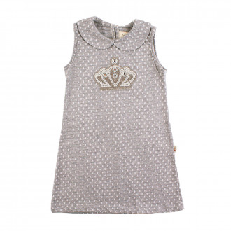Лятна рокля в сив меланж "Ели" (2 - 5 год.)
