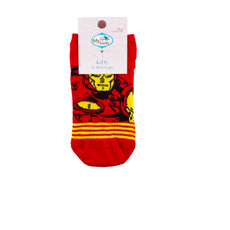 Къси чорапки тип терлик с анимационен герой в червено