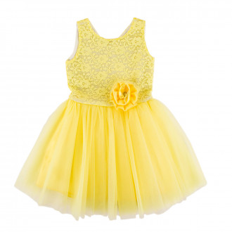 Празнична рокля "Серина" в жълто (1 - 6 год.) 1
