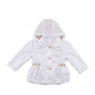 Бебешки шлифер за момичета "Кокетка" в бяло (9 - 24 мес.) 1