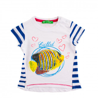 Тениска в бяло за момиченца