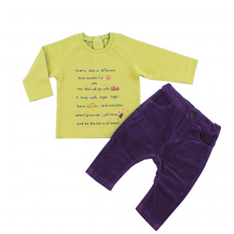 Комплект от блузка и джинси за момченца (3 - 24 мес.) 1