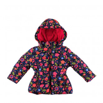 Детско зимно яке за момичета на цветя (2 - 7 год.) 1