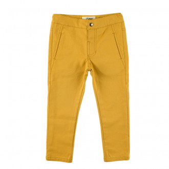 Чино панталон с памучна подплата в цвят горчица (3 - 7 год.) 1