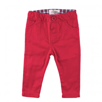 Бебешки чино панталон за момчета в червено (6 - 24 мес.) 1