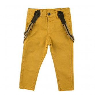 Детски панталон в цвят горчица с тиранти (6 мес - 3 год.) 1