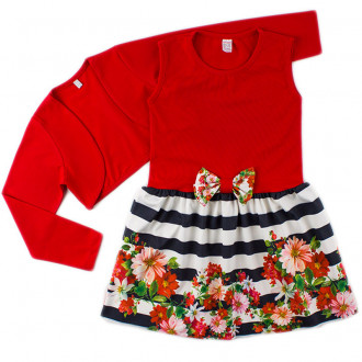 Детска трикотажна рокля с болеро "Цветелина" (3 - 7 год.) 1