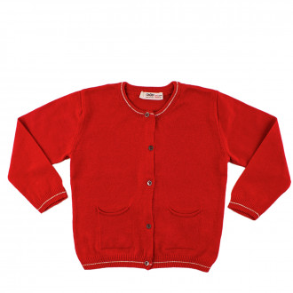 Плетена жилетка в цвят домат (6 мес. - 3 год.)