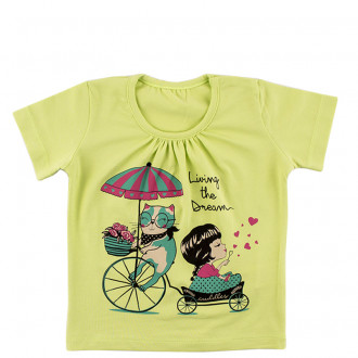 Бебешка тениска "Living the dream" в зелено