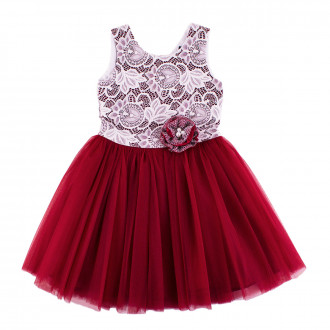 Празнична рокля "Агнес" в бордо (4 - 12 год.) 1