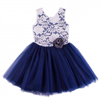 Празнична рокля "Агнес" в синьо (7 - 12 год.) 1