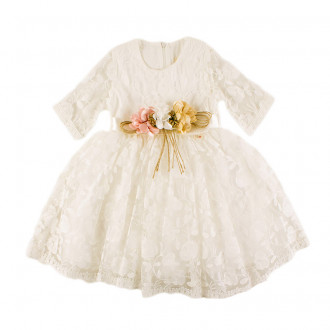 Детска рокля от бродирана дантела "Сиси" (2 - 5 год.) 1
