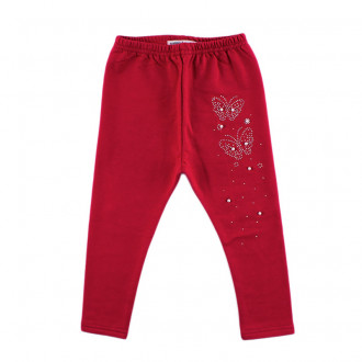 Плътен детски клин с перлички в цвят малина (9 мес. - 5 год.)