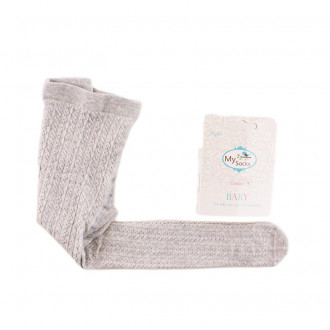 Детски памучен чорапогащник в цвят сив меланж (6 - 12 мес.) 1