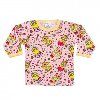 Блузка от памучен щампиран сингъл (6 мес. - 3 год.)