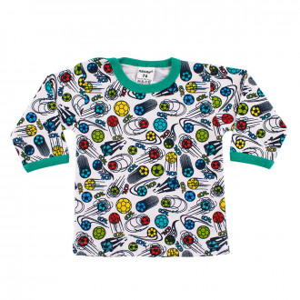 Блузка от памучен щампиран сингъл (6 мес. - 3 год.)