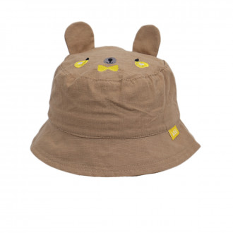 Детска лятна шапка с ушички в цвят какао 1