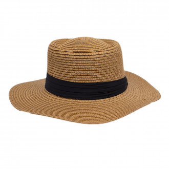 Детска лятна капела за момичета в кафяво