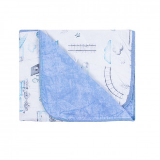 Капитонирано одеяло "Приключение" в синьо 120/100 см. 1