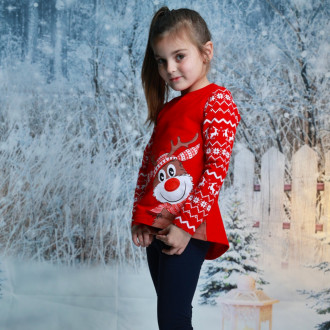 Ватиран коледен комплект "Еленче" в червено