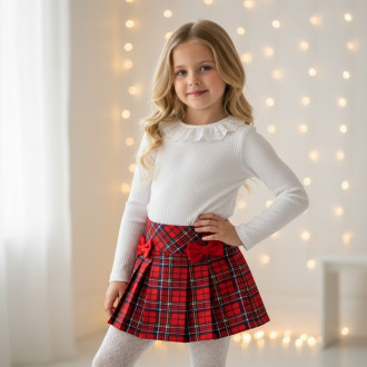 Коледен комплект за момичета с пола