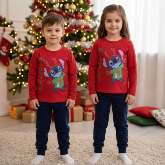 Коледен комплект "Christmas hug" в червено и тъмносиньо