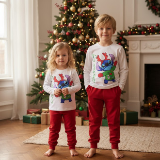 Коледен комплект "Christmas hug" в екрю и червено