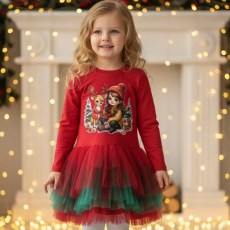 Коледна ватирана рокля "Wish"