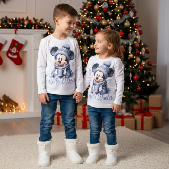 Детска коледна блуза "Winter" в бяло