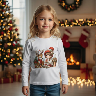 Коледна блуза "Holiday friendship" в бяло