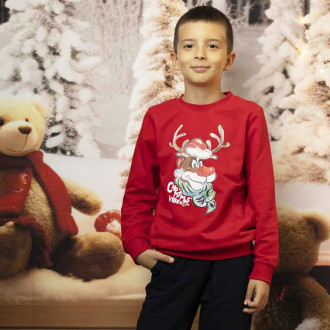 Коледна блуза "Christmas vibes" в червено 1