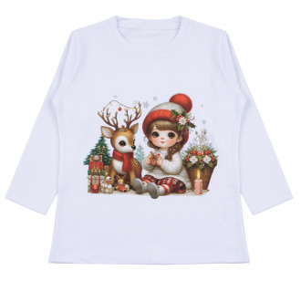 Коледна блуза "Holiday friendship" в бяло