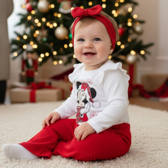 Бебешки  коледен комплект с лента за глава