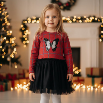 Плътна рокля с обръщащи пайети "Ана"