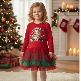 Коледна ватирана рокля "Holiday moments" 1