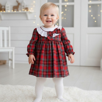 Бебешка коледна рокля с панделка