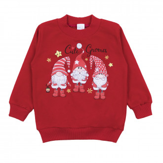 Коледна ватирана блуза "Cute gnomes" 1