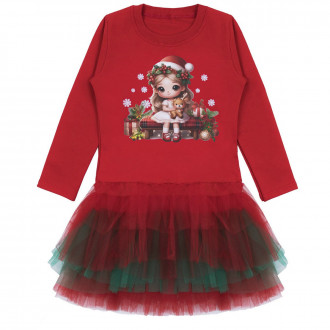 Коледна ватирана рокля "Holiday moments"
