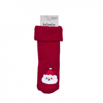 Бебешки коледни термочорапи в червено