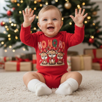 Коледно памучно боди "Ho ho ho"