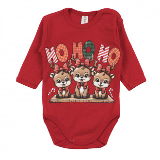Коледно памучно боди "Ho ho ho"